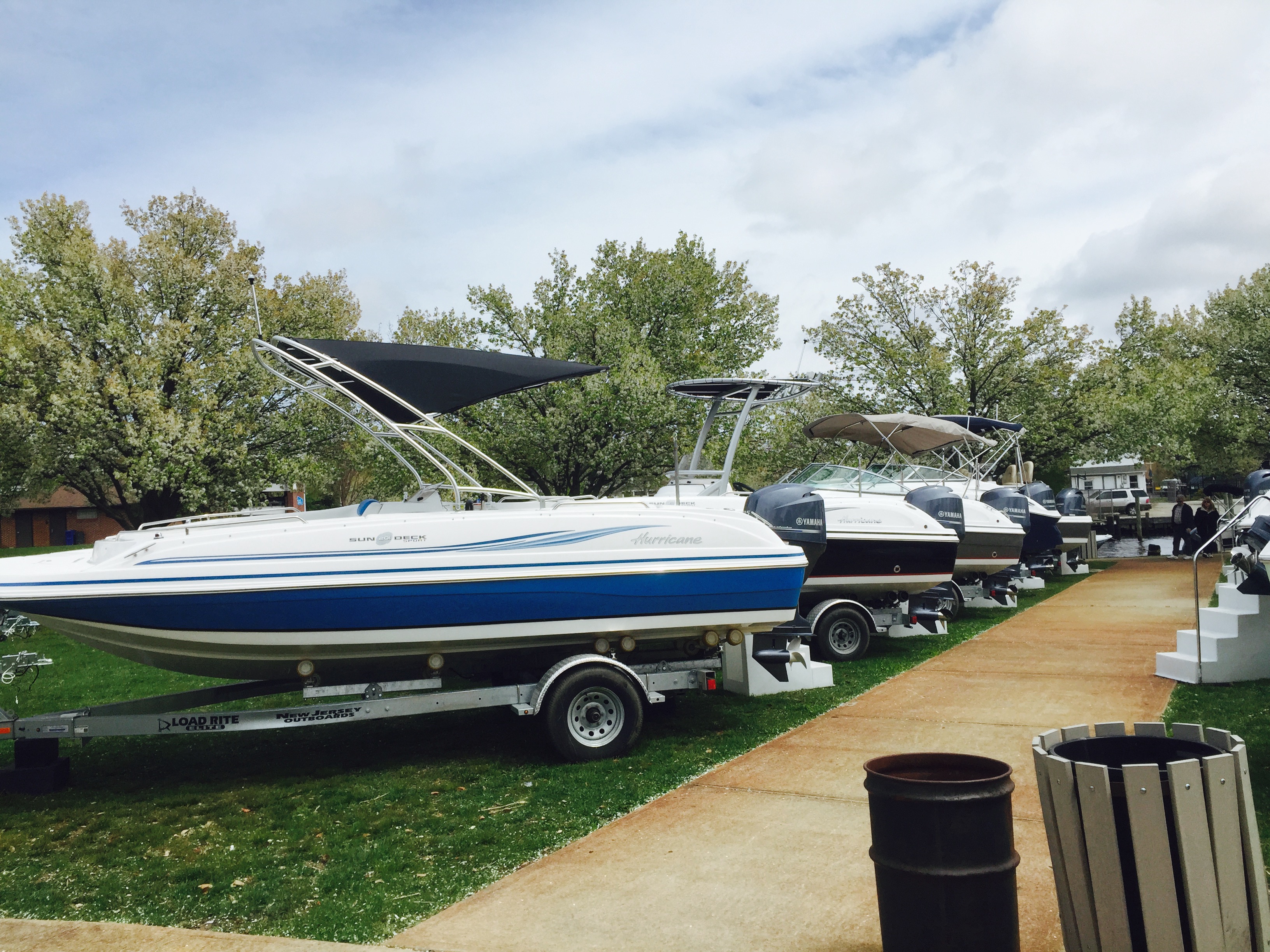 Our row of Hurricanes at the 2015 spring boat show