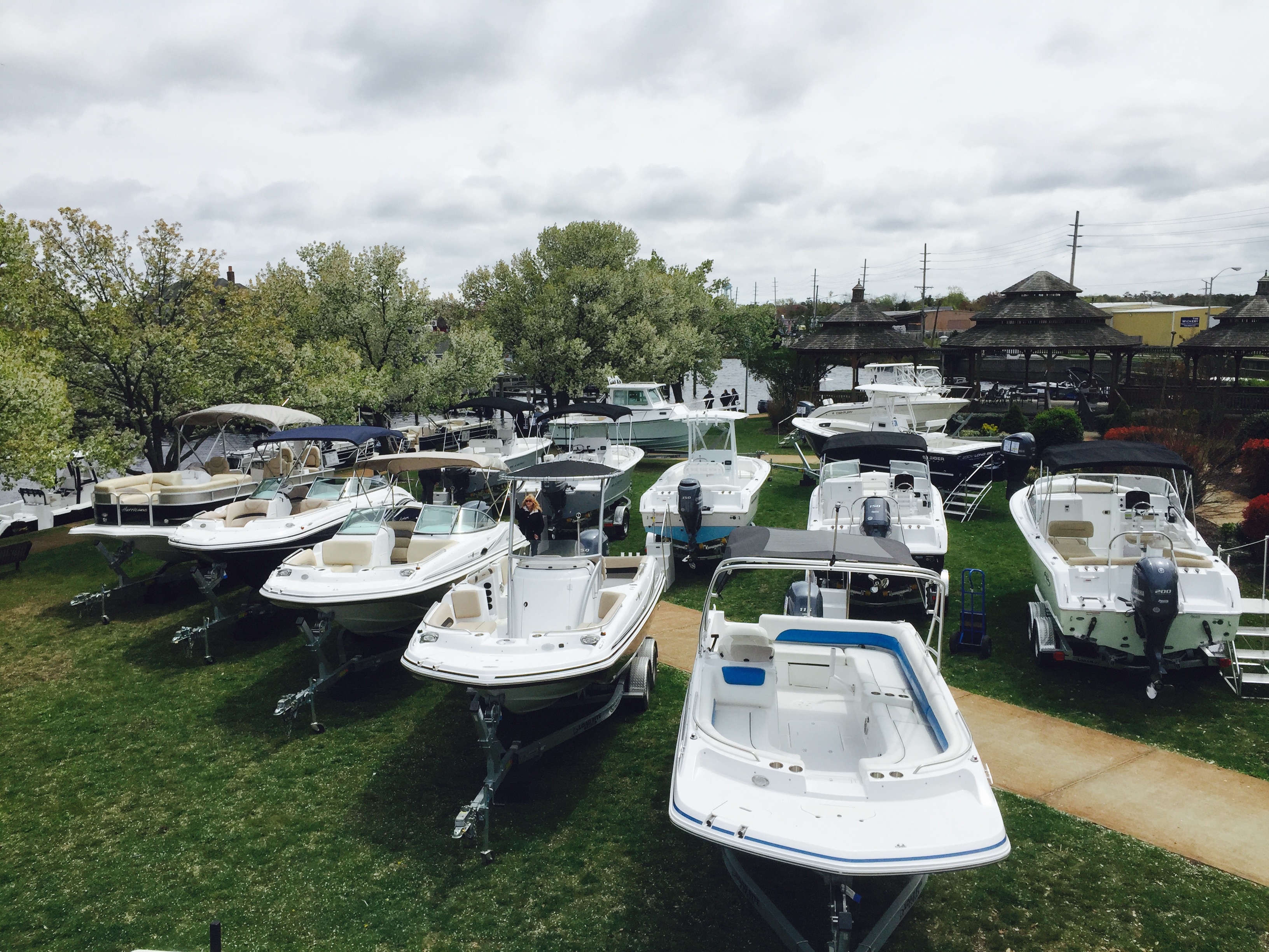 View from Hight up at the 5th annual spring huddy park in water boat show