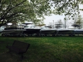 The hurricane deck boats line at the spring 2015 huddy boat show