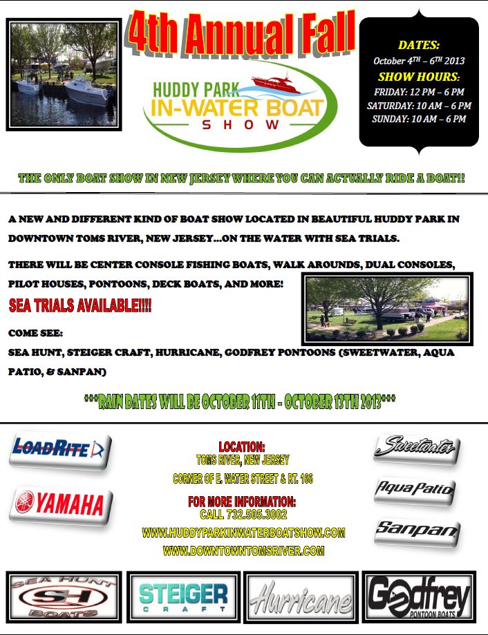 4th Annual Fall Huddy park In-Water Boat Show